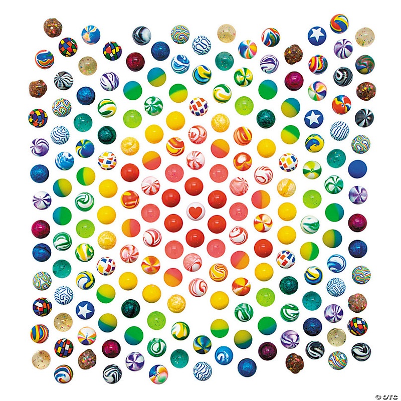 3/4 - 1 1/2 Mega Bulk 240 Pc. Mini Rubber Bouncy Ball Assortment