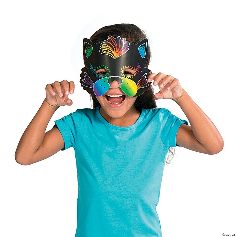 5 1/2 - 8 Magic Color Scratch Animal-Shaped Masks - 24 Pc.