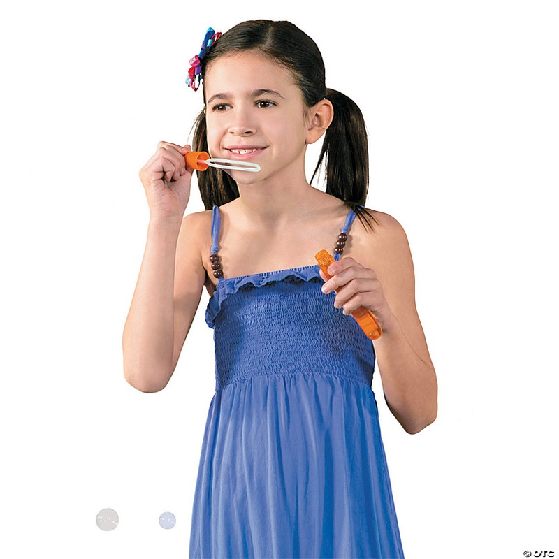 7 Mini Solid Color Plastic Outdoor Bubble Wands - 12 Pc.