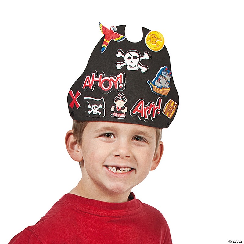 9 1/2 x 6 Fabulous Foam Black Pirate Hat Craft Kit - Makes 12