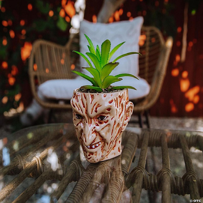 A Nightmare On Elm Street Freddy Krueger Ceramic Planter w/ Artificial Succulent