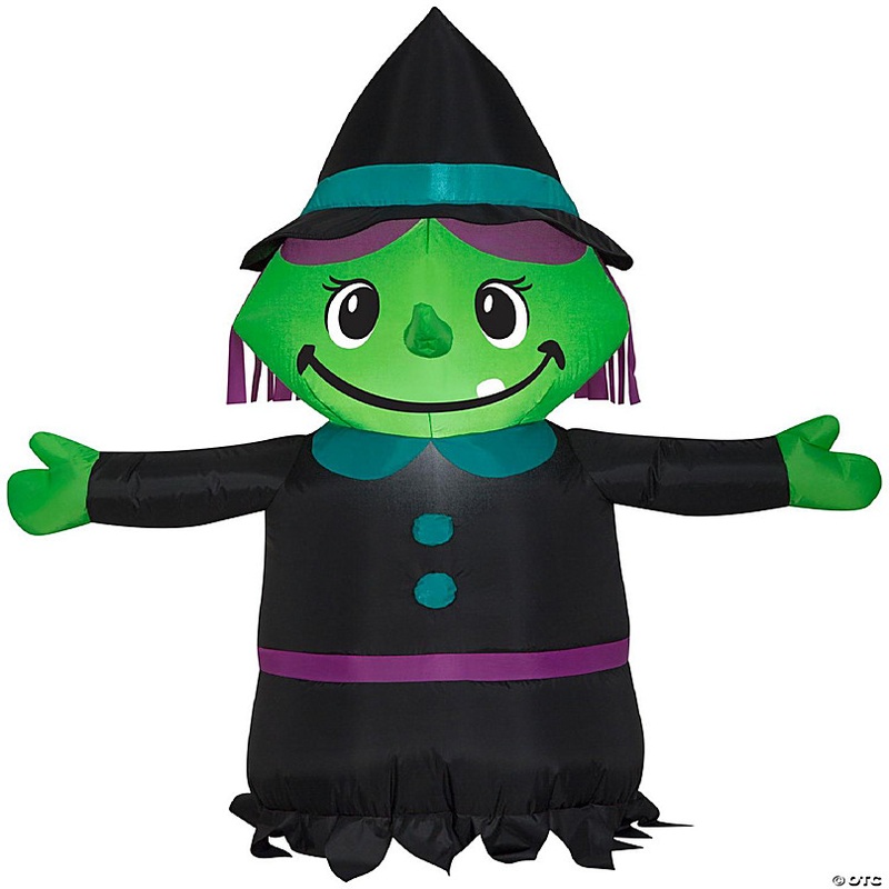 Gemmy Airblown Inflatable Little Witch  3.5 ft Tall  black