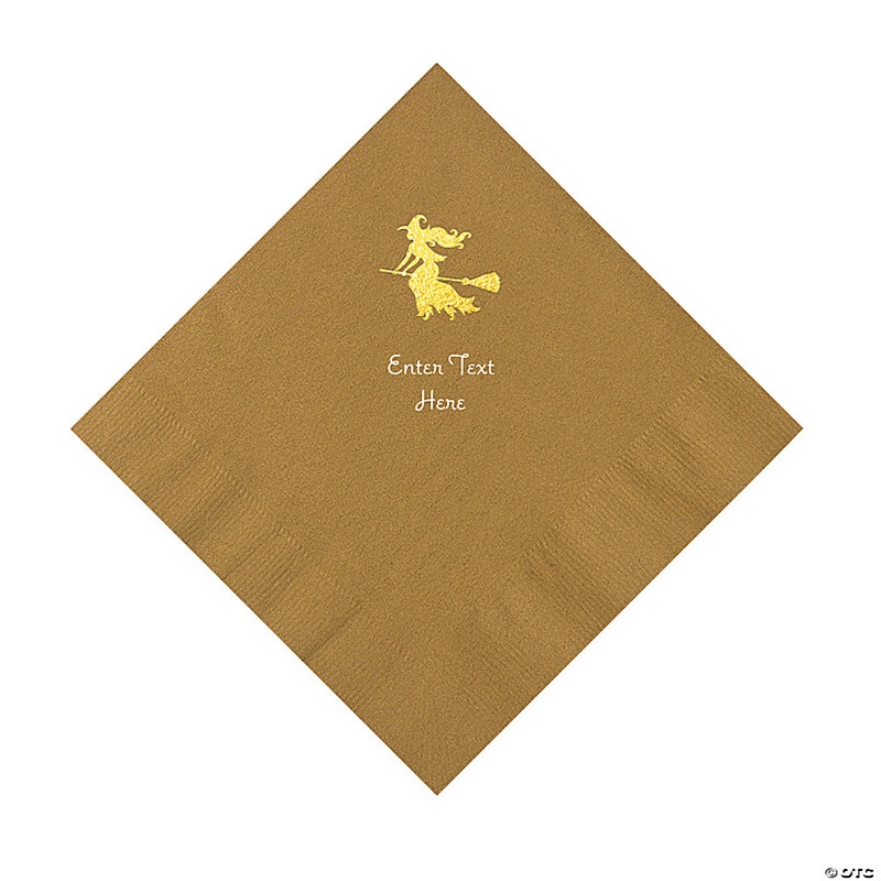 Gold Witch Personalized Napkins with Gold Foil  50 Pc. Luncheon