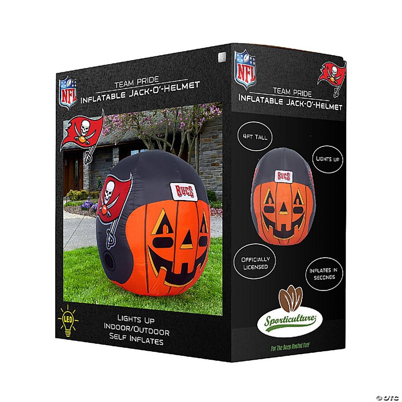 NFL Tampa Bay Buccaneers Inflatable Jack O' Helmet, 4 ft Tall, Orange