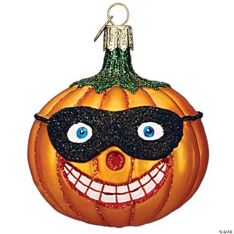 Old World Christmas Masked Jolly Jack O feetLantern Glass Blown Ornament
