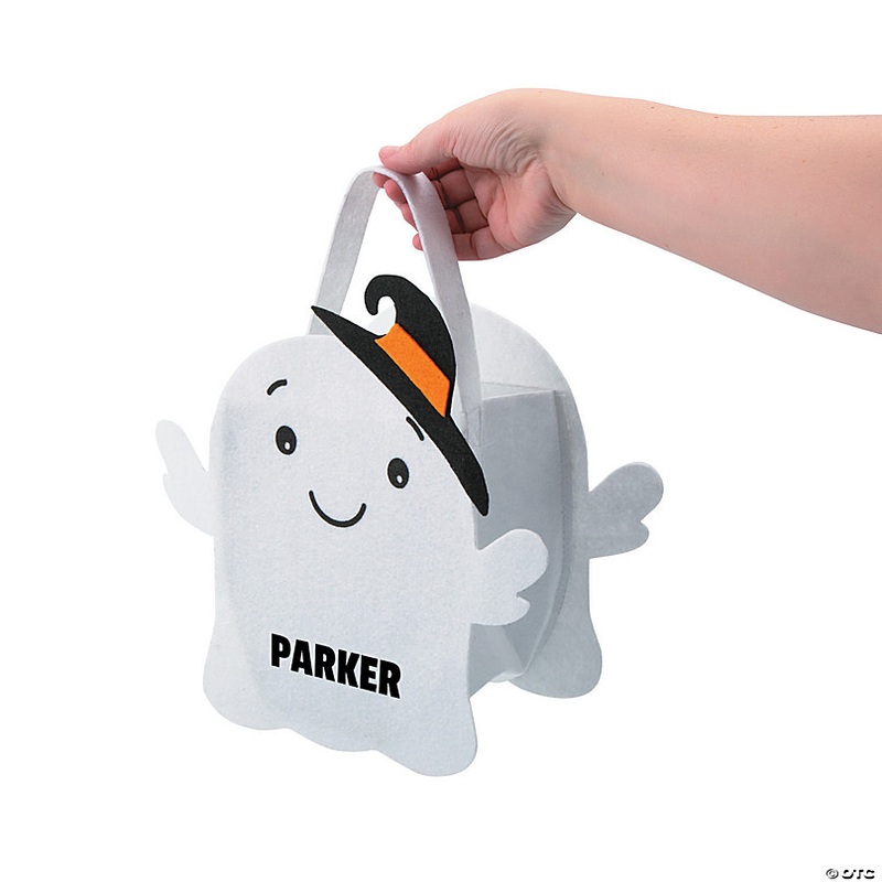 Personalized Felt Ghost Trick-or-Treat Bucket