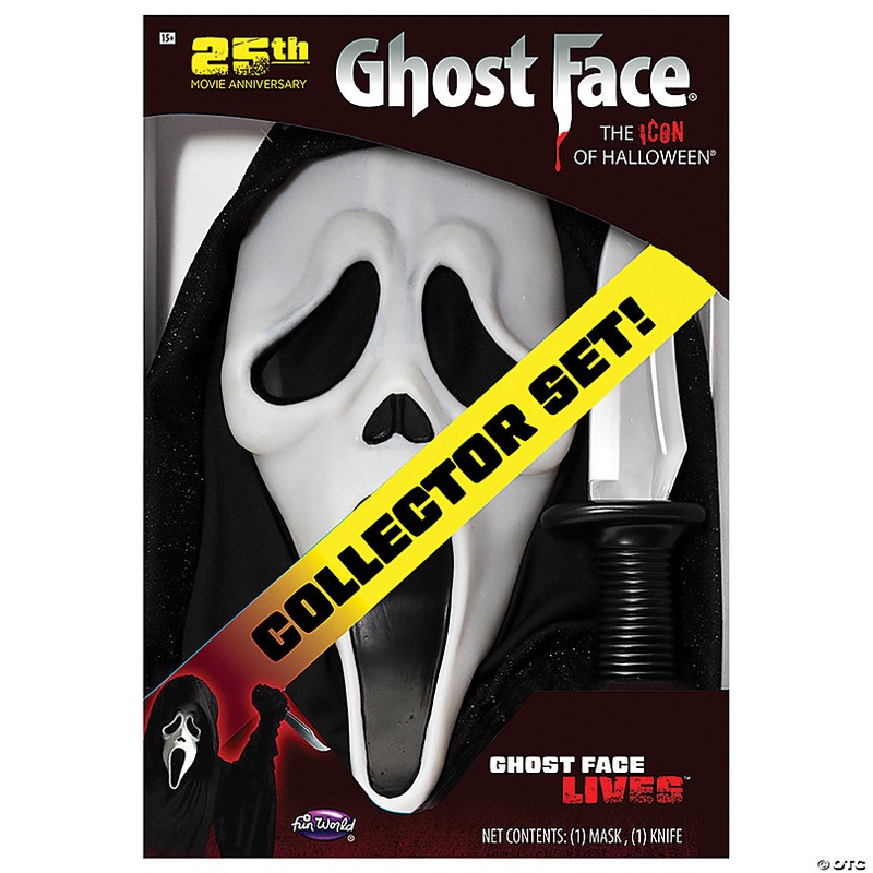 Scream Ghost Face Costume Mask & Knife 25th Anniversary Collector Box Set