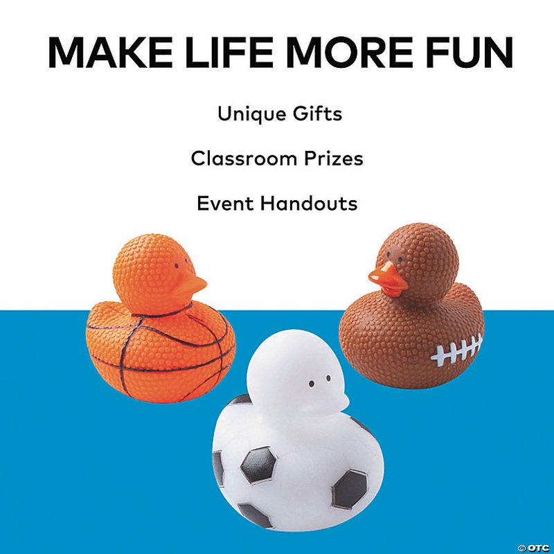 Sports Ball Rubber Ducks - 12 Pc.