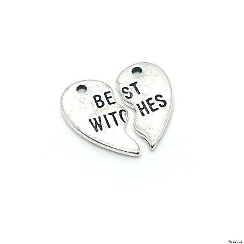 5 Sets Best Witches BFF Heart Charms