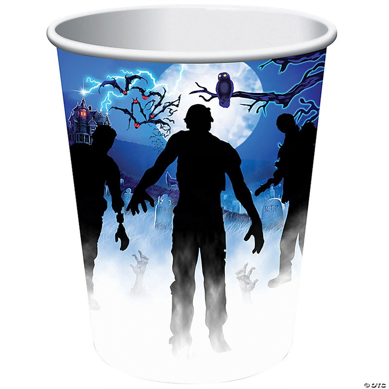 9 oz. Haunted Graveyard Zombie Party Disposable Paper Cups - 8 Ct.