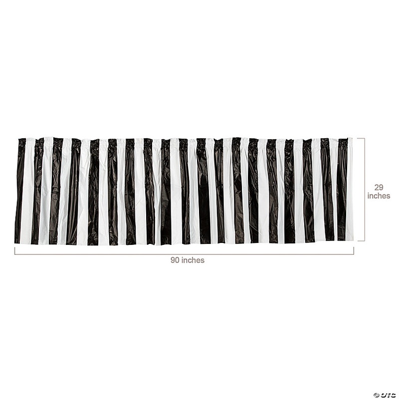 90 x 29 Trunk-or-Treat Black & White Striped Plastic Bumper Cover