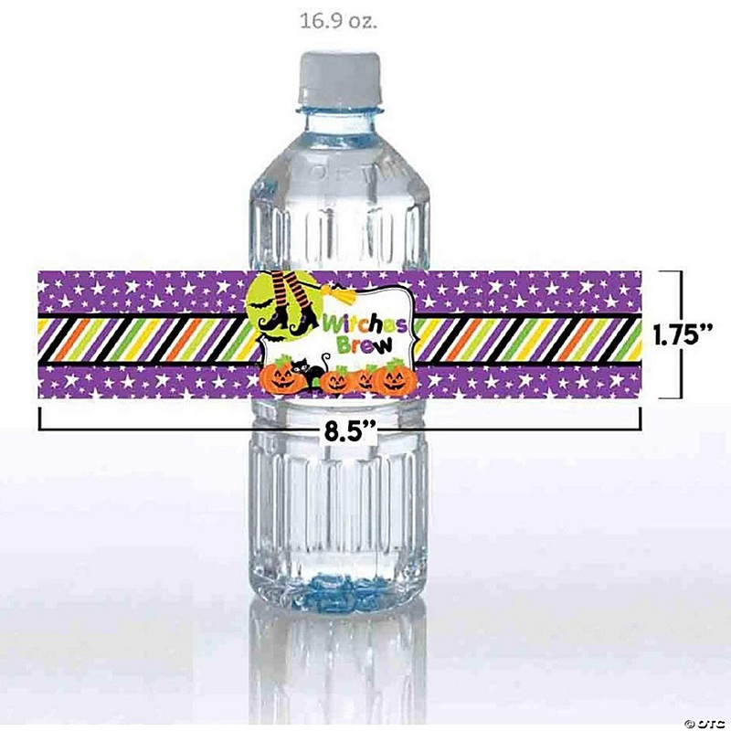 AmandaCreation Ghouls, Goblins and Witches Water Bottle Wrappers 20pc.
