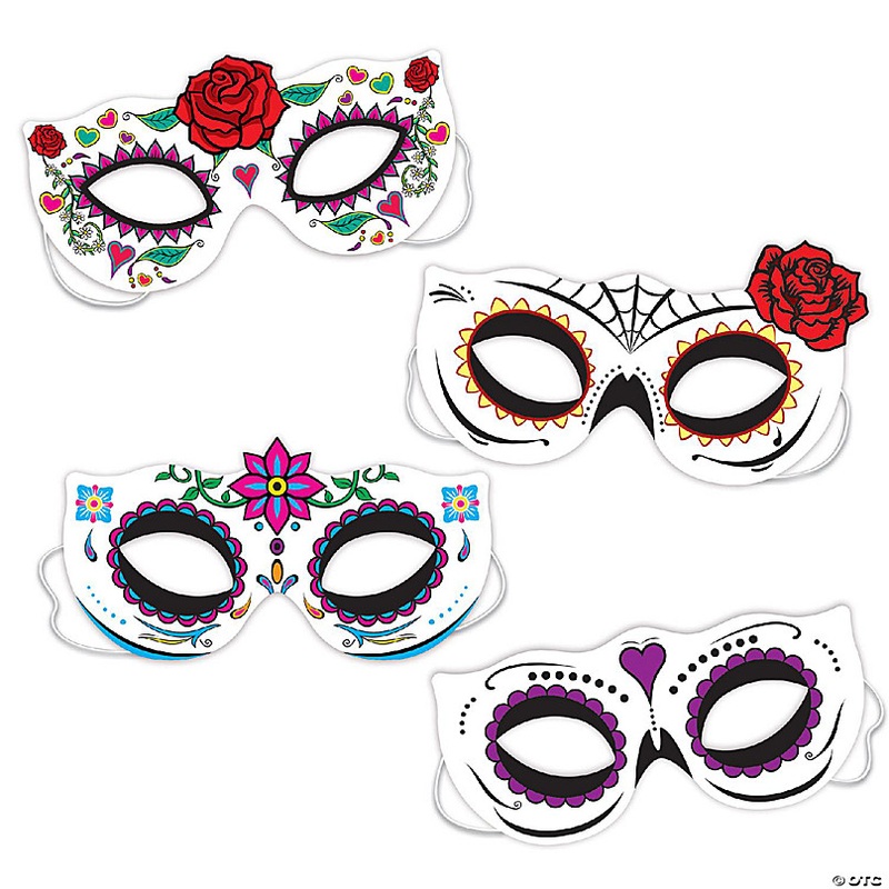 Beistle - Day Of The Dead Half Masks - 12 Pack