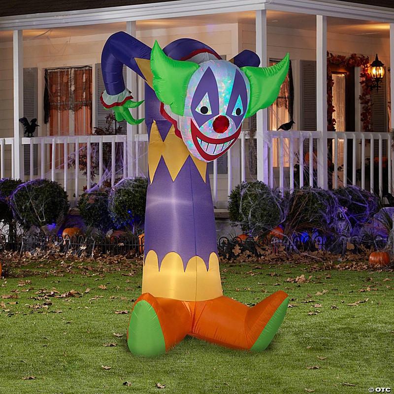 Gemmy Projection Airblown Kaleidoscope Clown Giant (RGB)  7.5 ft Tall  Multicolored