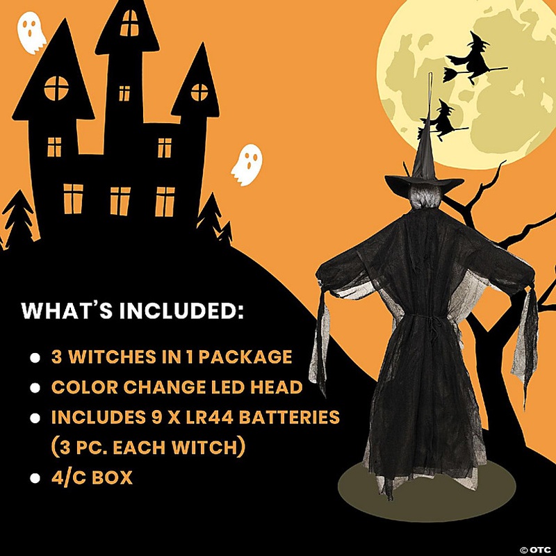 Light-Up Color Change Hanging Witches   Set of 3