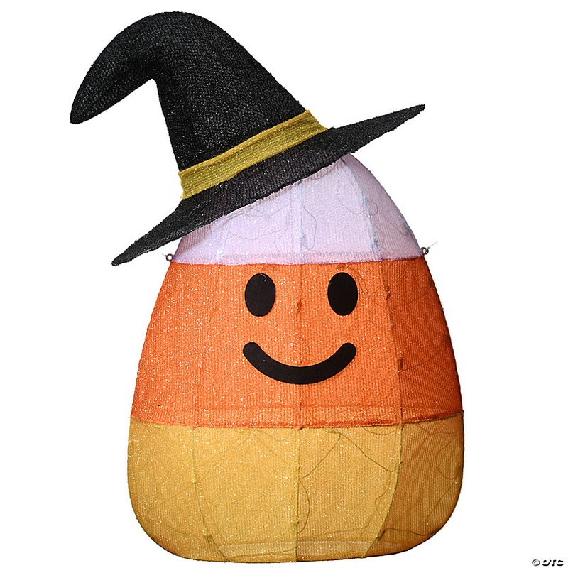 National Tree Company 35 in. Pre-Lit Candy Corn Witch