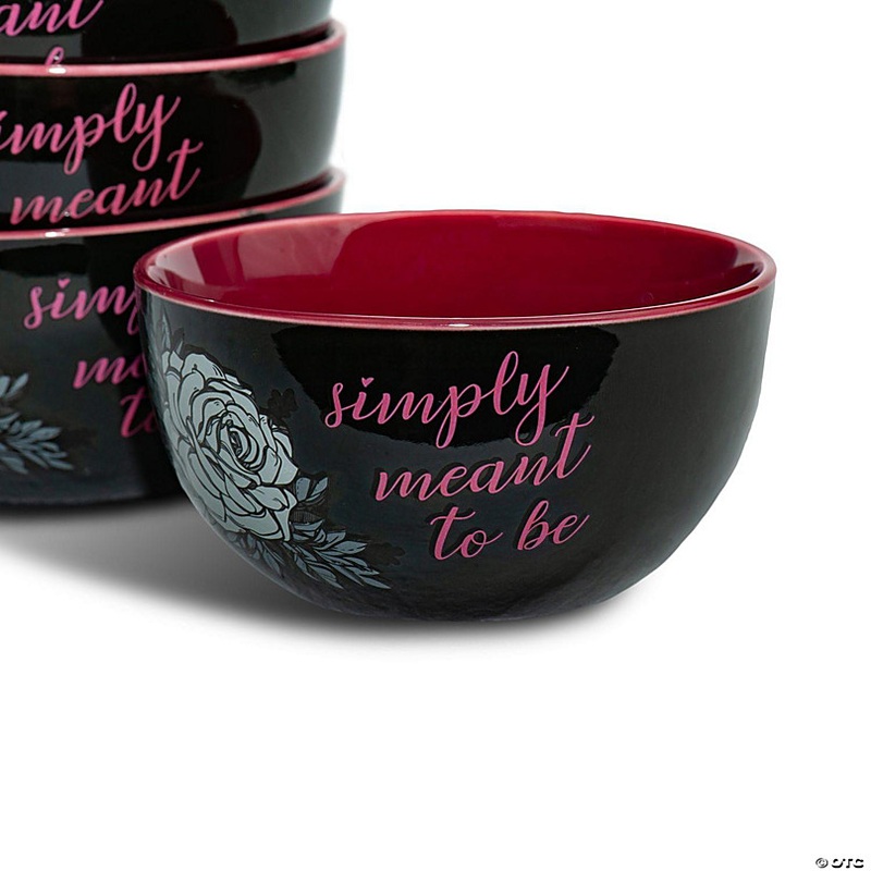 OFFICIAL Nightmare Before Christmas Ceramic Bowl  Feat. Jack & Sally  Set of 4