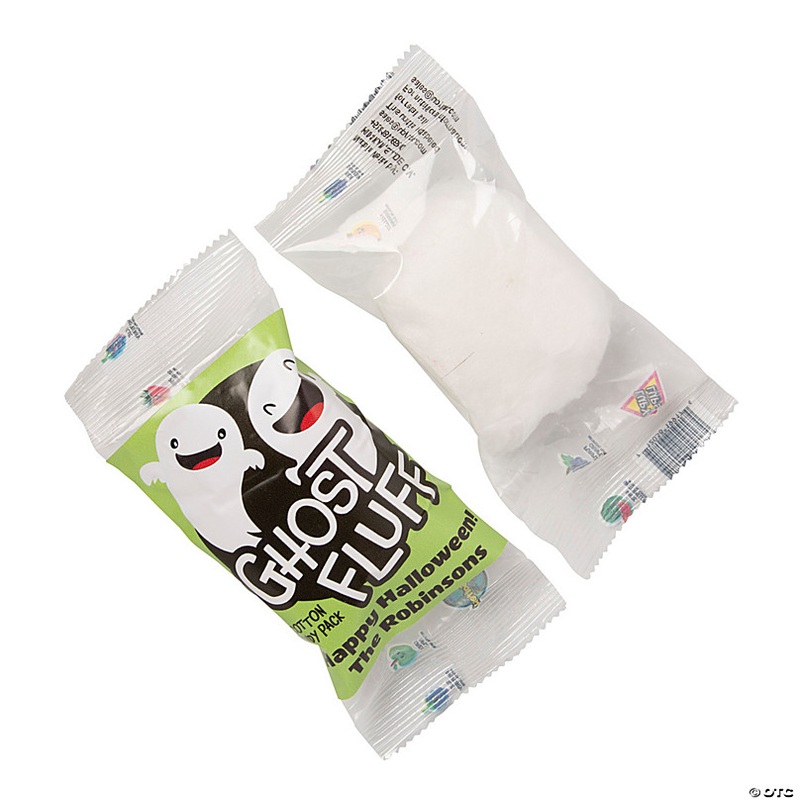 Personalized Ghost Fluff Cotton Candy Packs - 10 Pc.