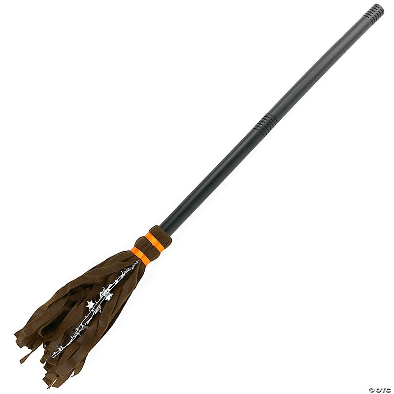 Skeleteen Witch Broomstick Costume Accessories - Realistic Wizard Flying Felt Broom Stick Costumes Accessory for All Children
