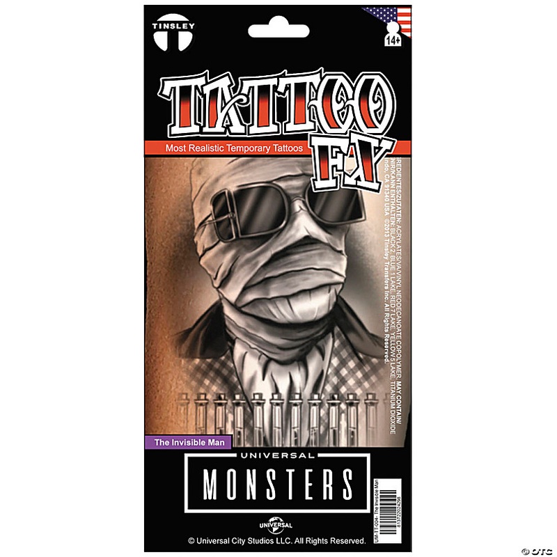 Tinsley Transfers Universal Monsters The Invisible Man Temporary Tattoo