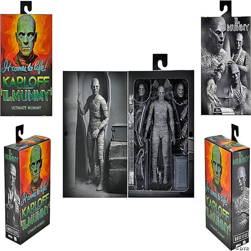 Universal Monsters 7 Inch Scale Action Figure  The Mummy (Black & White)