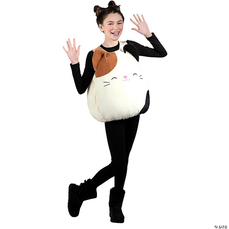 Kids Squishmallows White, Brown & Black Cam the Cat Costume