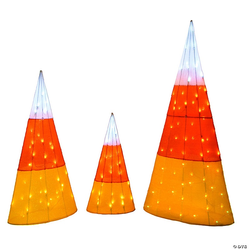 National Tree Company 3-Piece Pre-Lit Candy Corn Cones