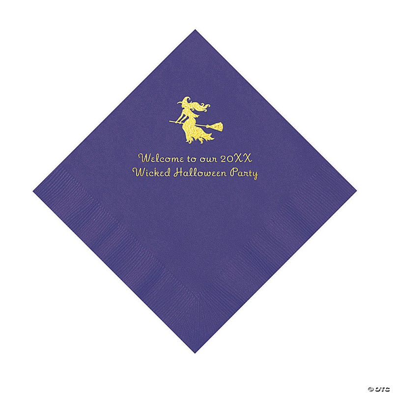 Purple Witch Personalized Napkins with Gold Foil  50 Pc. Luncheon