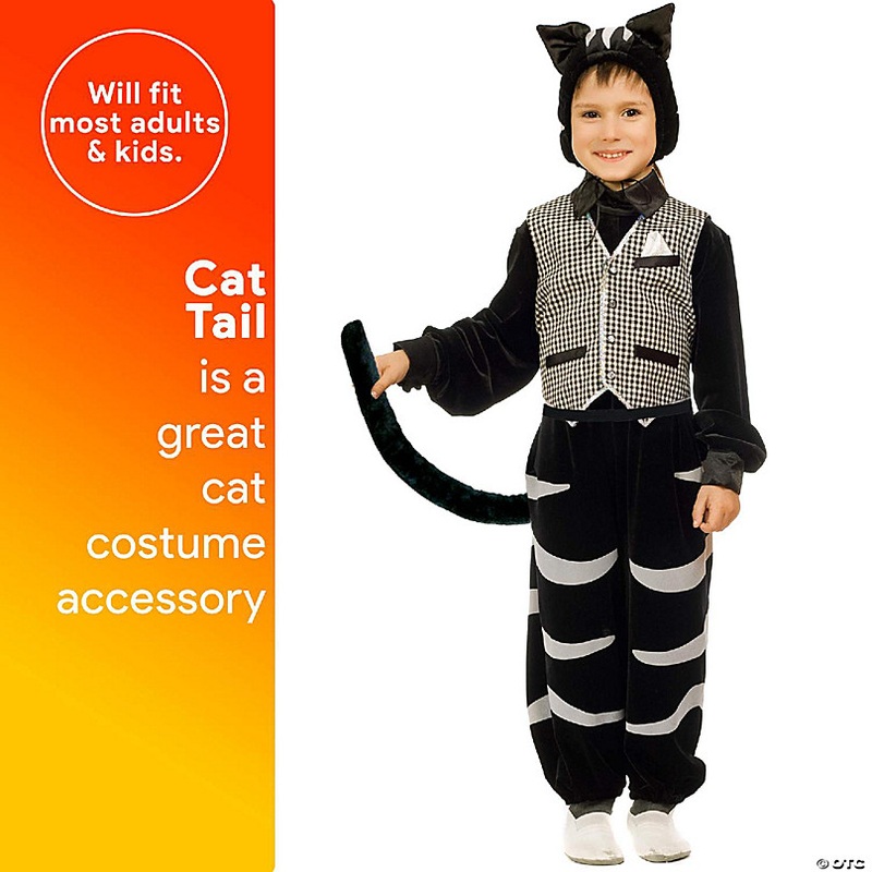 Skeleteen Costume Accessories Cat Tail - Furry Black Kitty Tail for Dress Up - 1 Piece