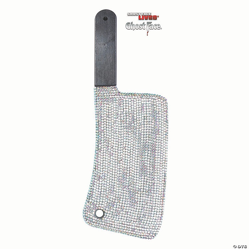 16 1/2 Scream Ghost Face Bling Cleaver with Rhinestones Costume Accessory