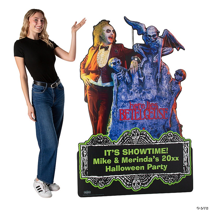 5 Ft. 6 3/4 Personalized Beetlejuice & Tombstone Life-Size Cardboard Cutout Stand-Up