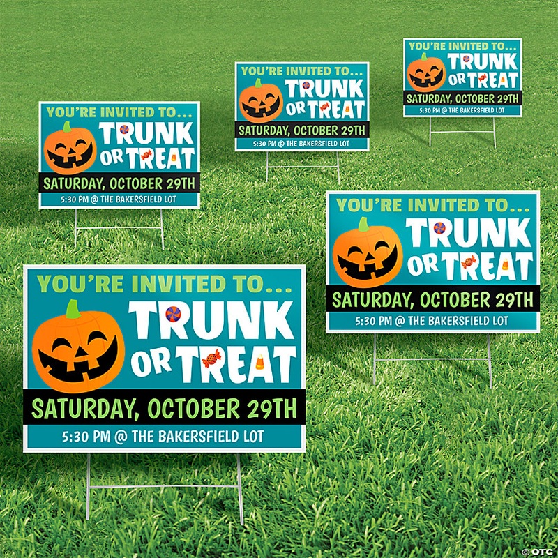 Bulk 10 Pc. Personalized Trunk-or-Treat Yard Signs