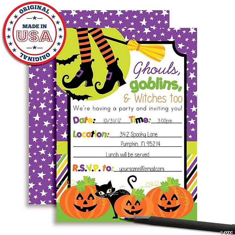 Ghouls, Goblins & Witches Invitations 40pc. by AmandaCreation