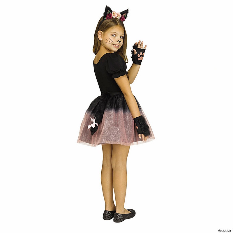 Kids Pretty Pets Cat Black & Pink Sparkle Tutu Kit Costume - One Size