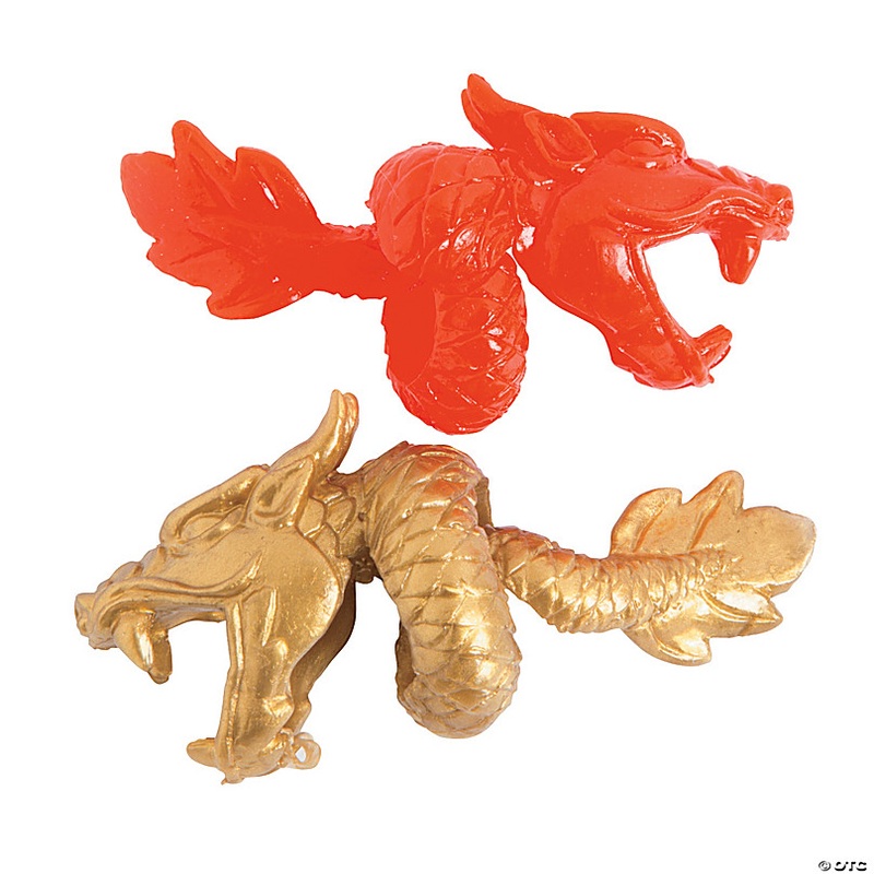 Lunar New Year Dragon Rings - 12 Pc.