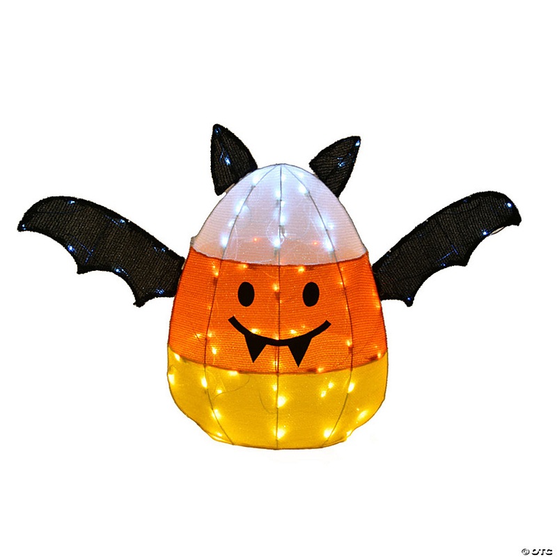 National Tree Company 27 in. Pre-Lit Candy Corn Bat