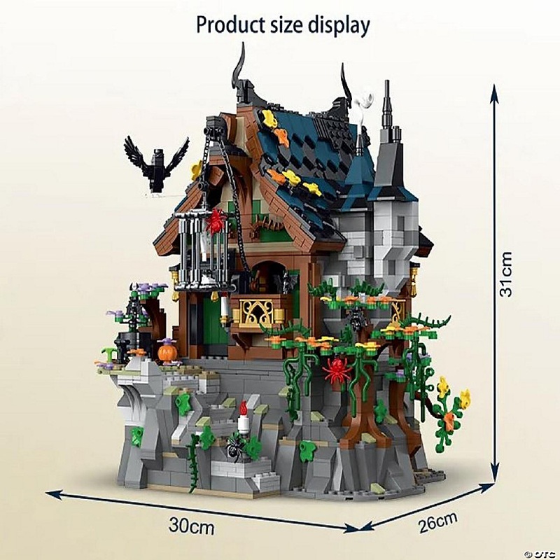 No-Name Unique Building Blocks Medieval Witch House and Box