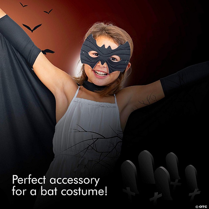 Skeleteen Bat Eye Mask Costume - Superhero Black Bat Face Masks Dress Up Costume Accessories for Adults and Kids