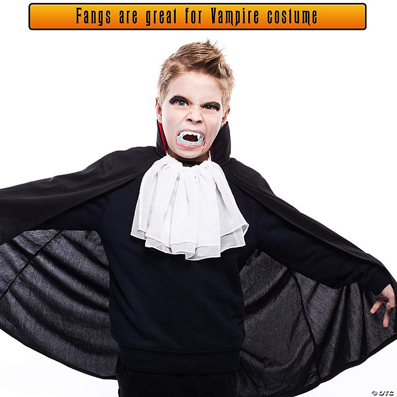 Skeleteen White Sharp Vampire Fangs - Dracula Monster Teeth for Party Favors and Supplies - 12 Pack