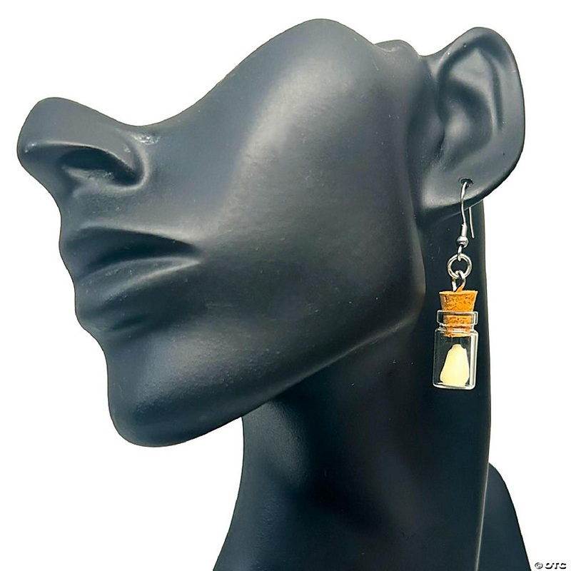 2 Pk Glow Cute Ghost in Bottle Earrings