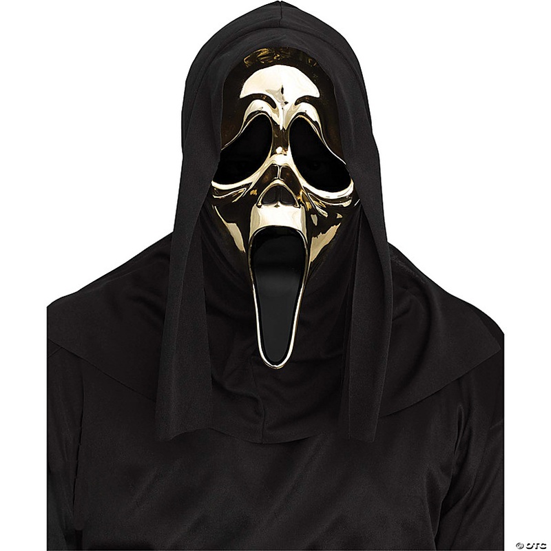 Adults Ghost Face Golden Metallic Mask