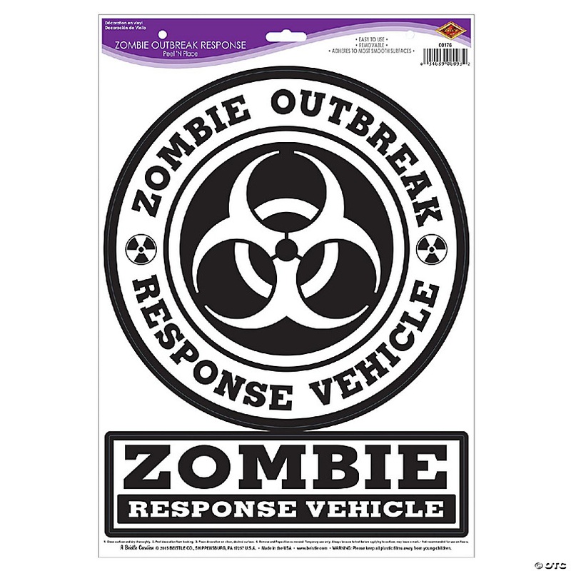 Beistle - Zombie Outbreak Response Peel 'N Place - 12 Pack