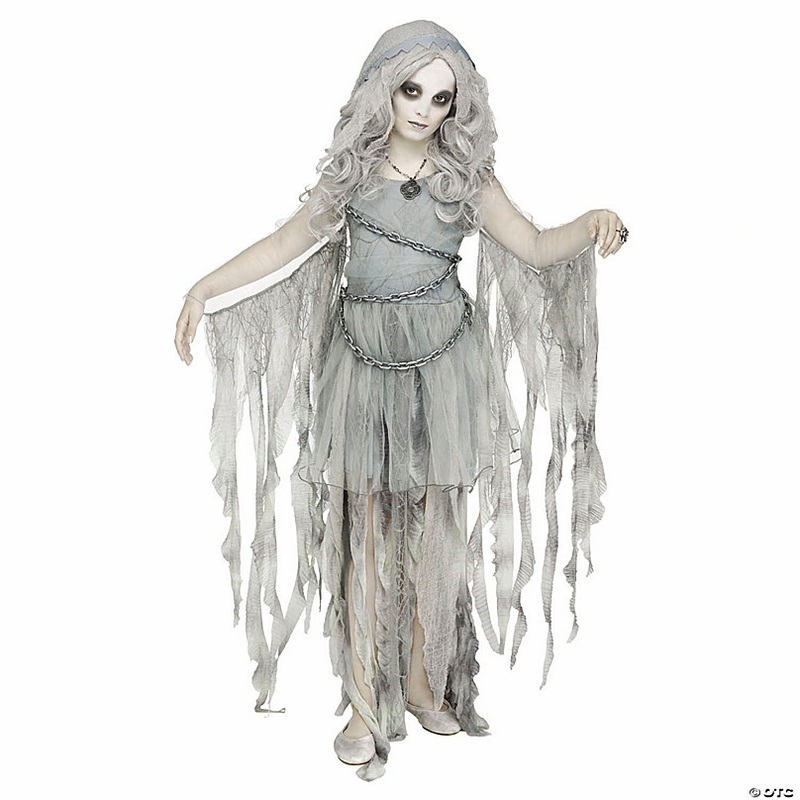 Girls Gray Dress Enchanted Ghost Costume