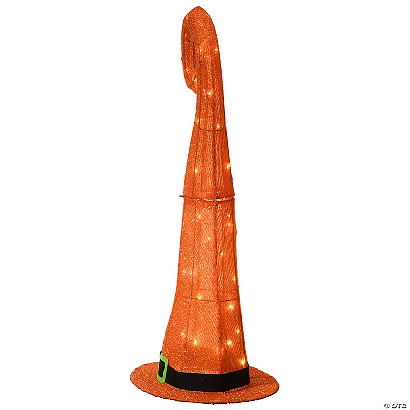 National Tree Company 34 in. Pre-Lit Orange Witchs Hat Decoration