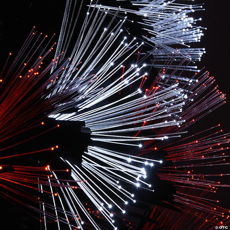 National Tree Company 6 ft. Black Fiber Optic Tree with Candy Corn Color Lights