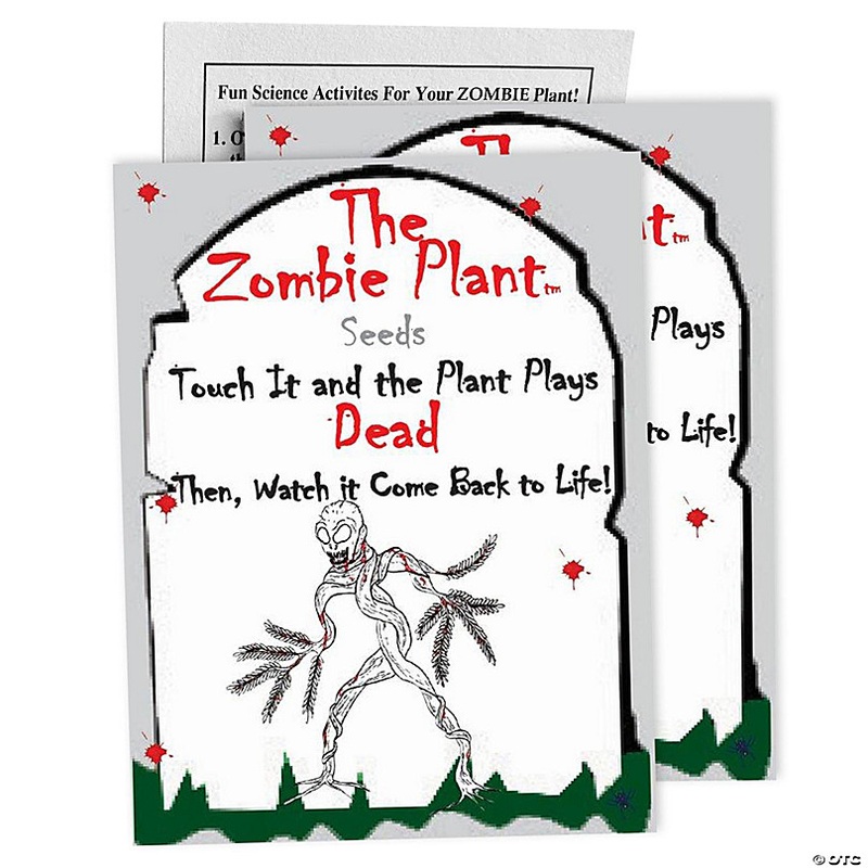 Zombie Plant Seed Packets (Set of 2) - It Plays Dead When You Touch It! Great Zombie Party Giveaway!