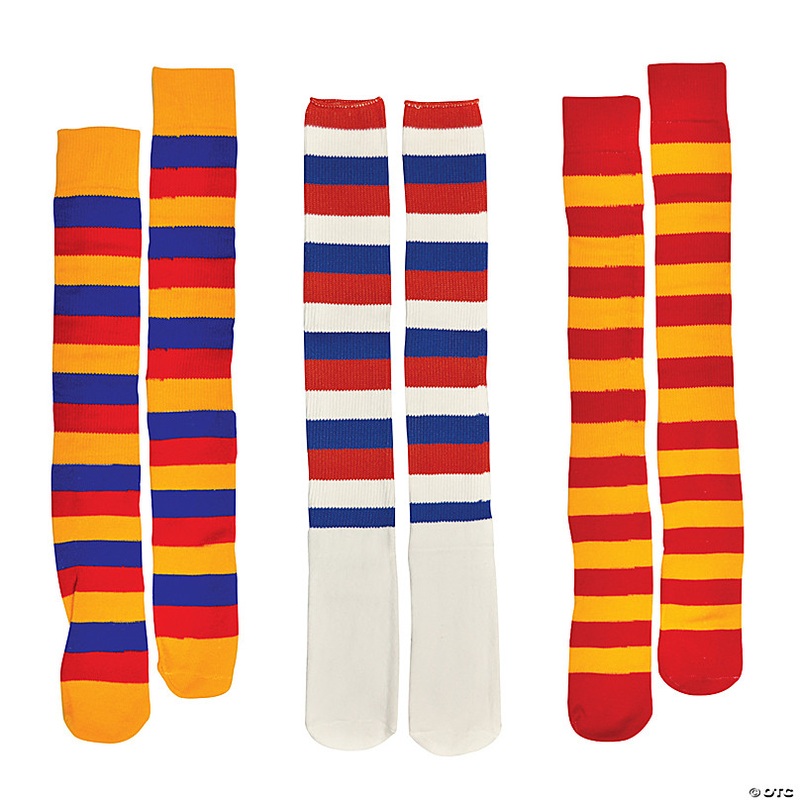 Adults Knee-High Clown Socks