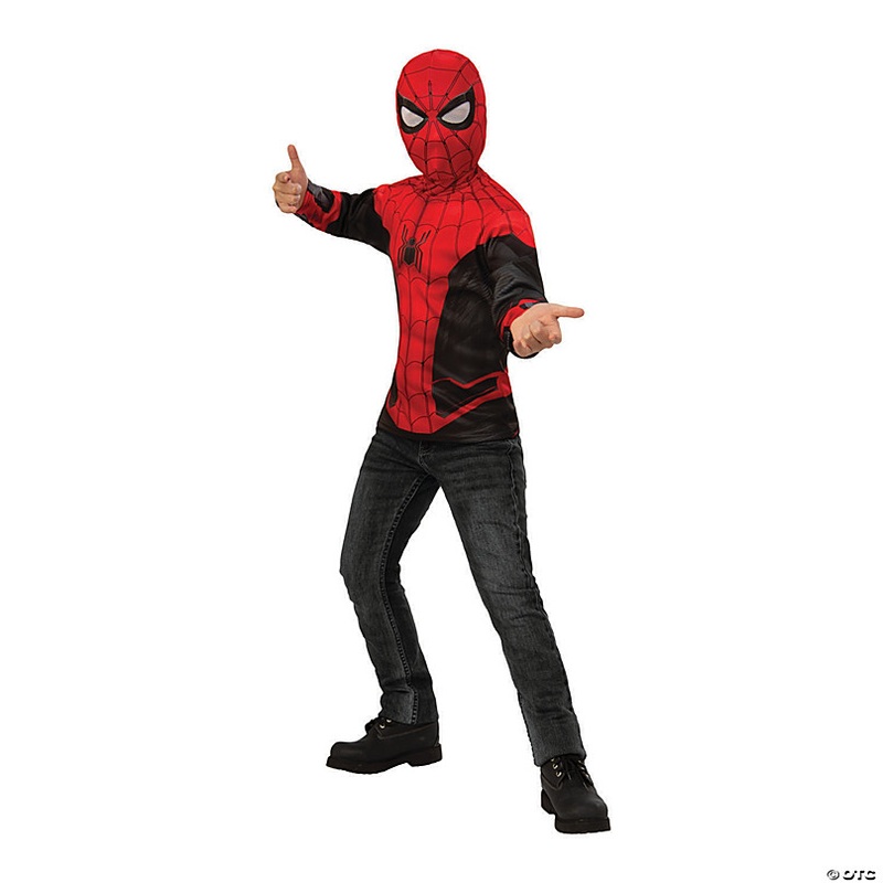 Boy's Spider-Man: Far From Home Red & Black Costume Top