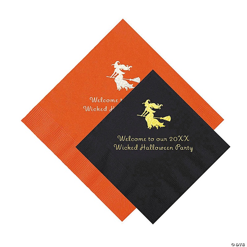 Bulk 50 Ct. Personalized Witch Beverage or Luncheon Napkins