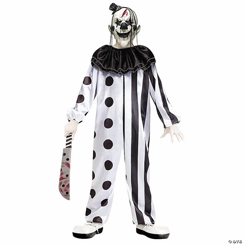 Kids Black & White Killer Clown Costume
